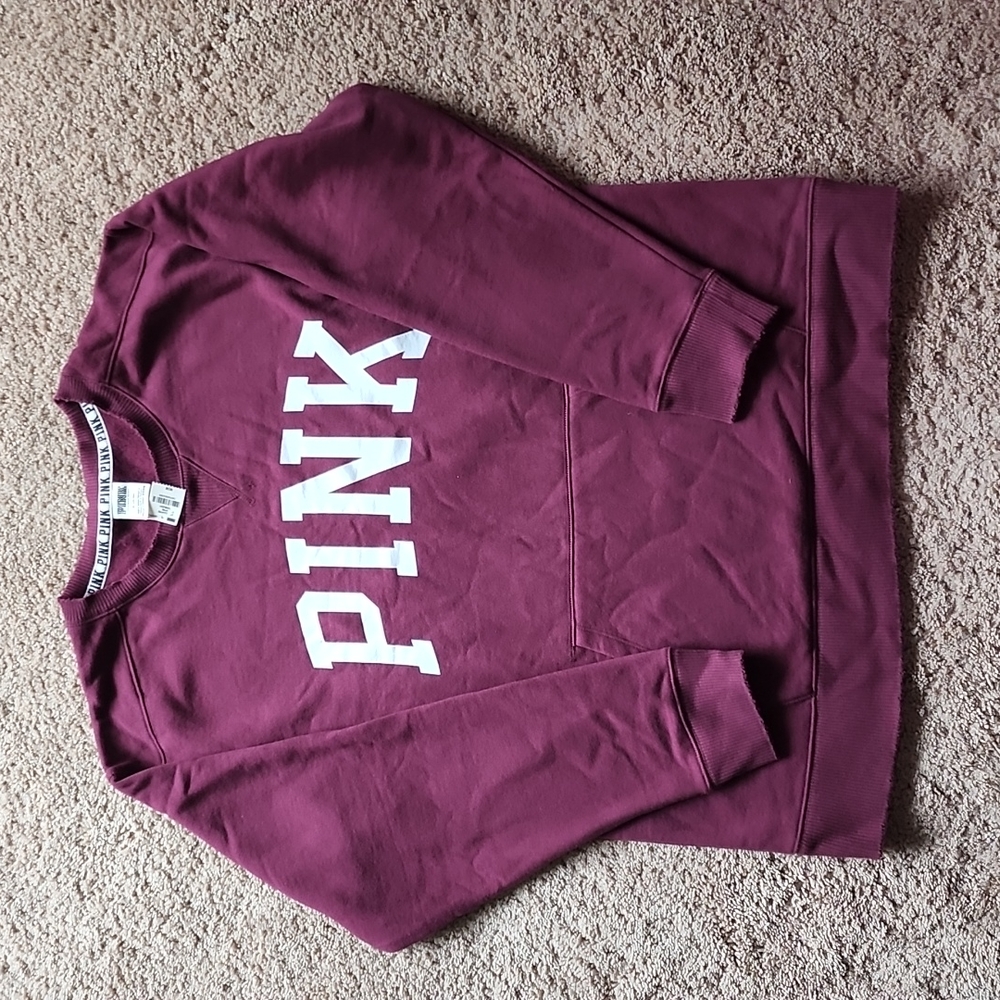 Vs pink campus pullover sweatshirt sz M maroon fall